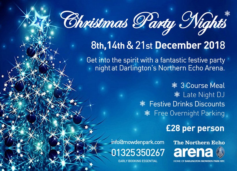 Christmas Party Nights at the Arena - News - Darlington Mowden Park R.F.C.