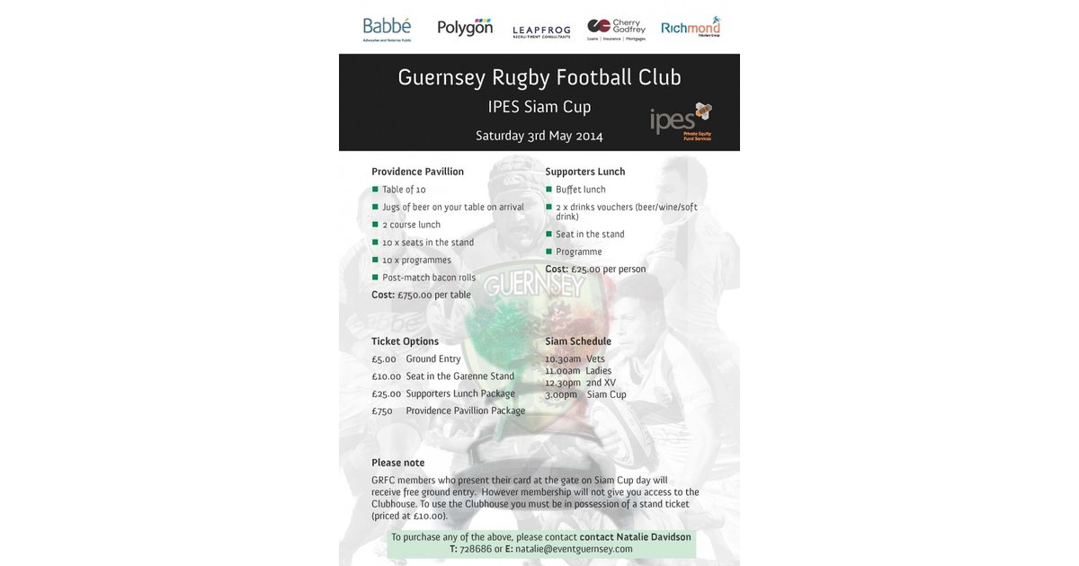 SIAM CUP Guernsey Raiders