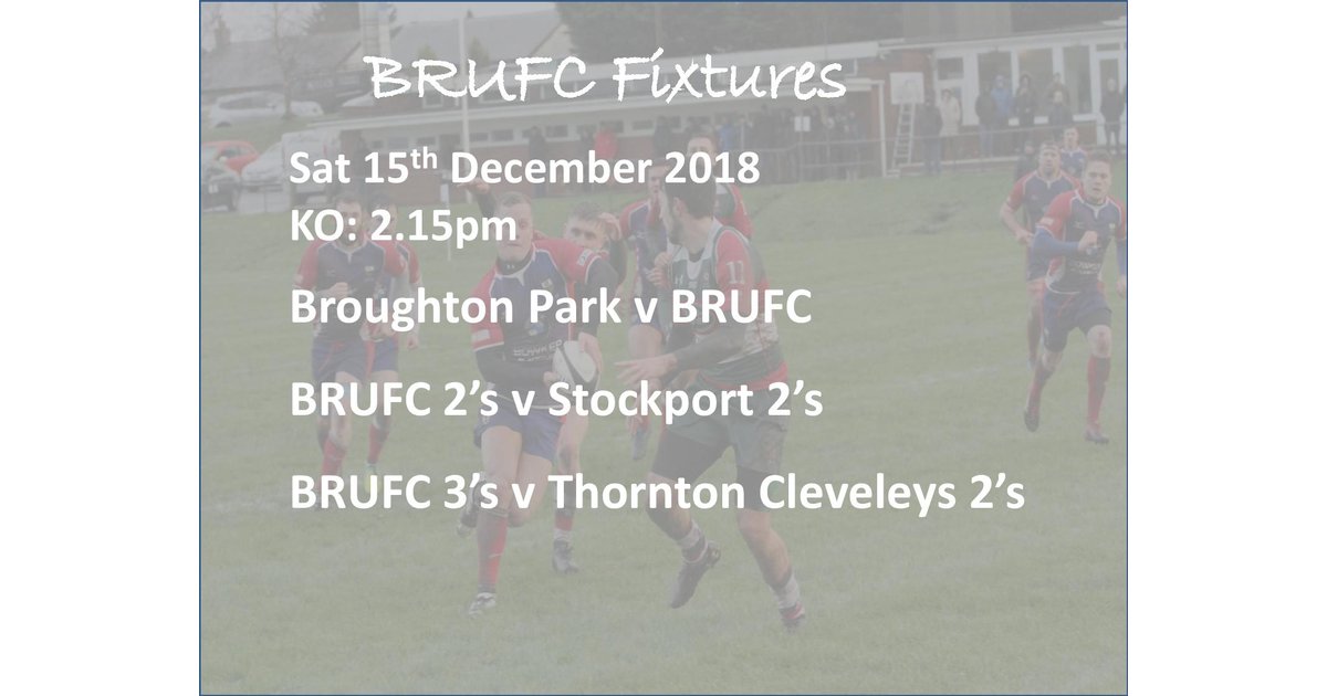 This weeks fixtures - News - Blackburn RUFC