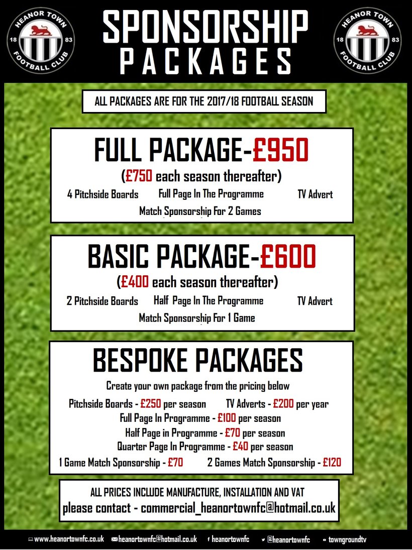 SPONSORSHIP PACKAGES - News - Heanor Town Football Club
